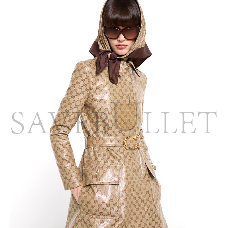 GUCCI COATED GG COTTON CANVAS FABRIC COAT 860487